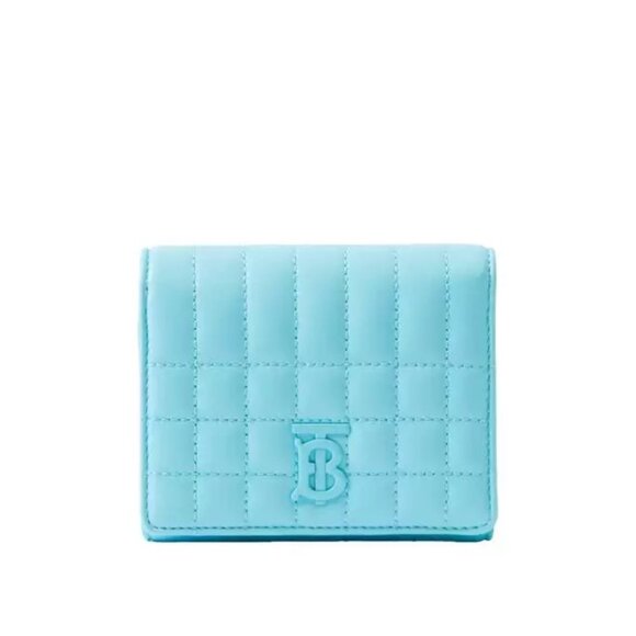 NEW Authentic  Burberry Light Blue Leather Wallet with TB Logo - Picture 6 of 10